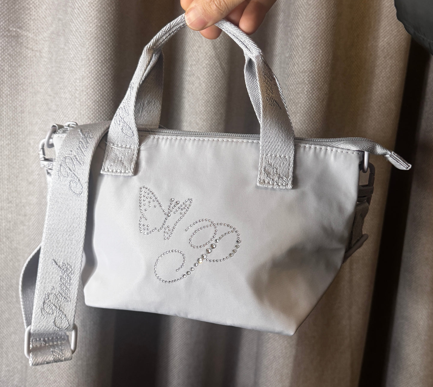 Cartera de mano y crossbody Pink Gris