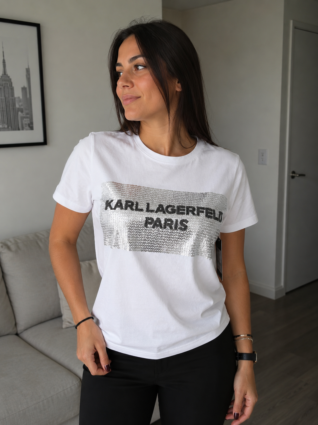 Polera Karl Lagerfeld Lentejuelas