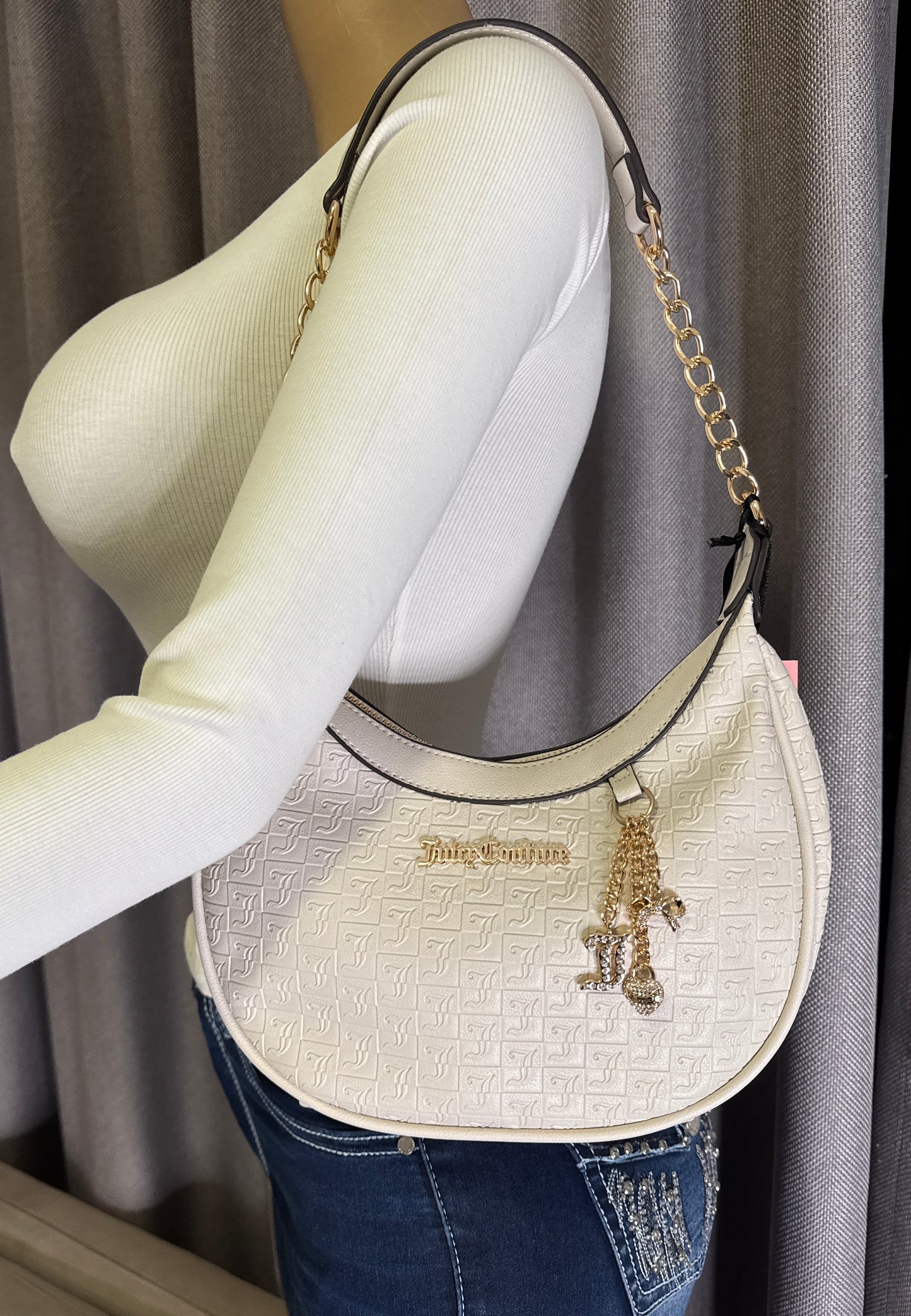 Cartera Juicy Couture Blanca con Monograma