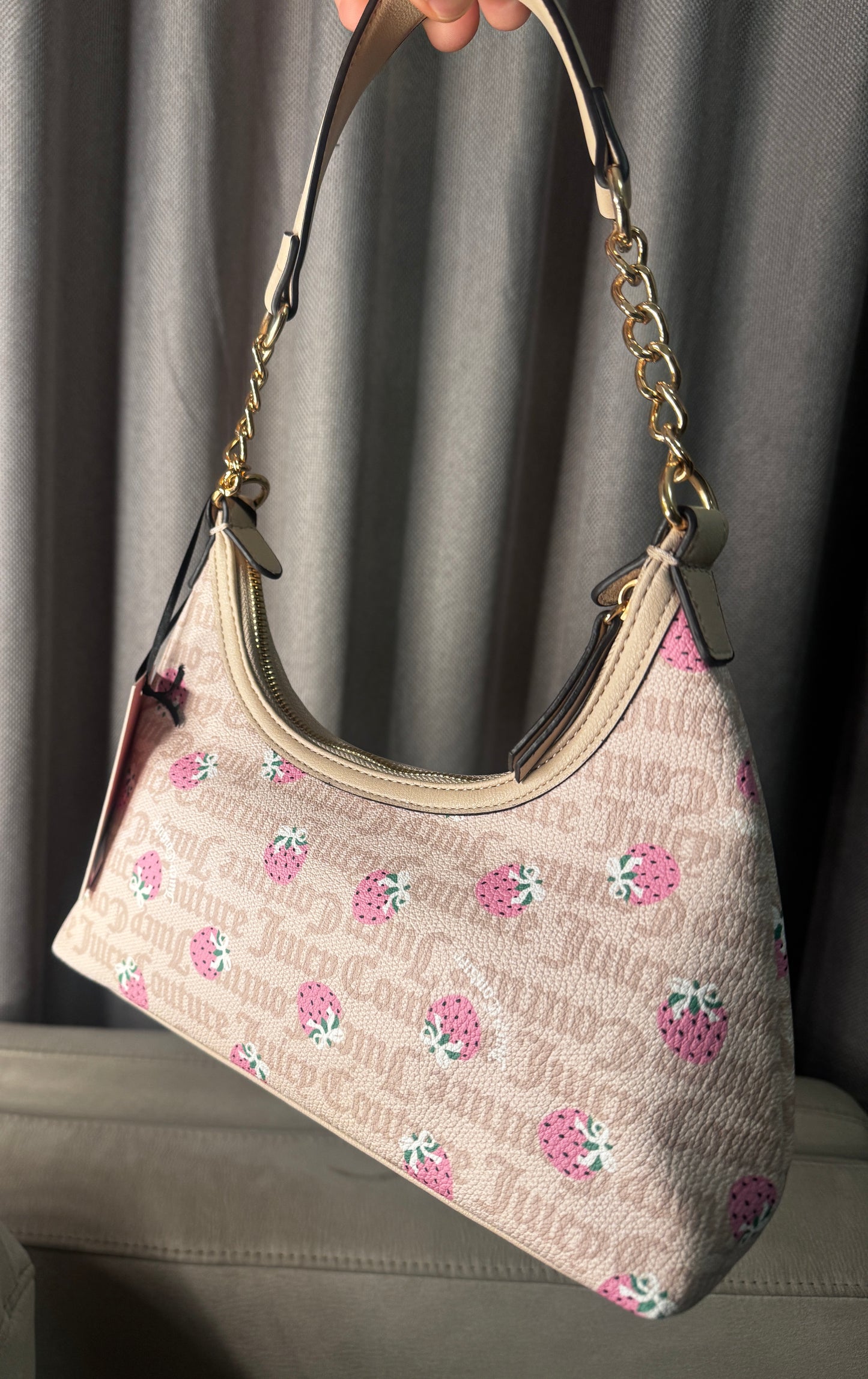 Cartera de hombro beige Juicy Couture