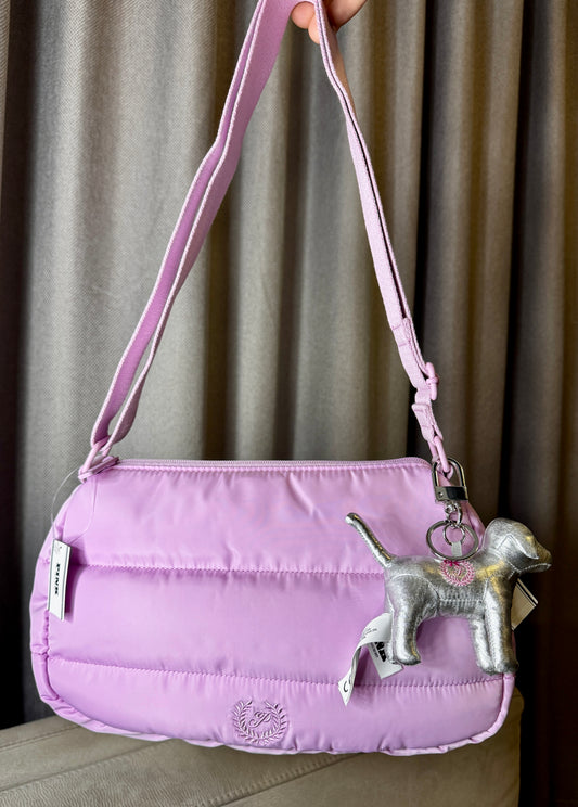 Cartera Pink Bandolera Acolchado Lila