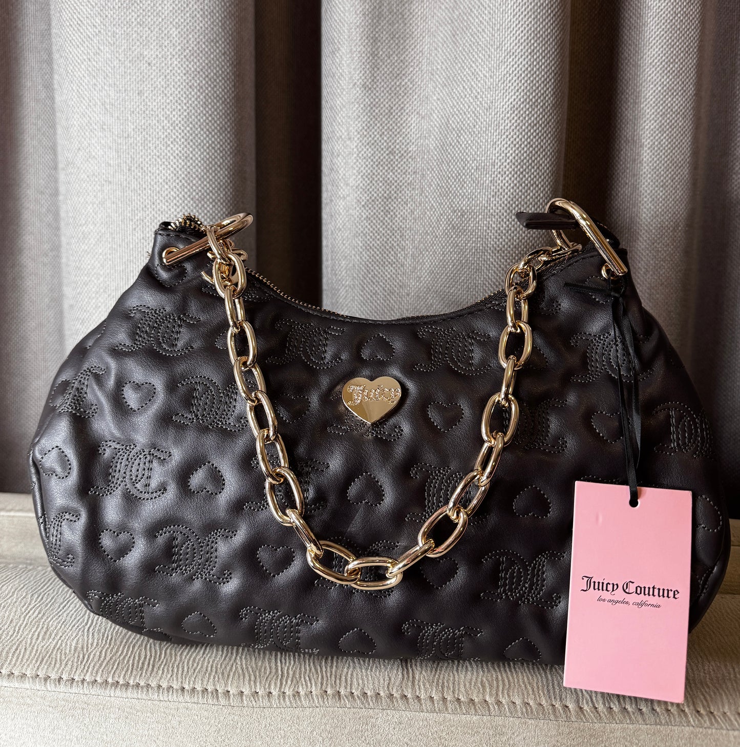 Cartera de Hombro Juicy Couture "Shoulder Bag" – Café Chocolate Acolchado