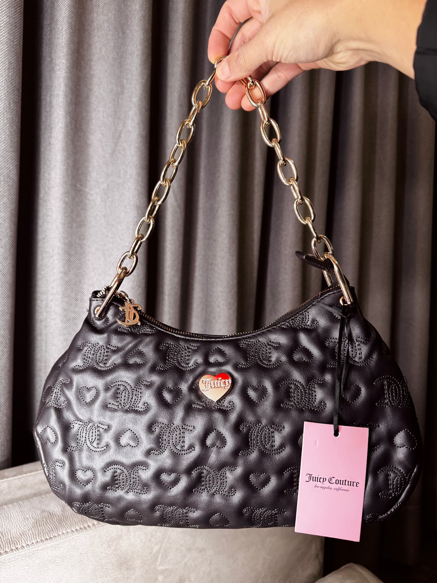 Cartera de Hombro Juicy Couture "Shoulder Bag" – Café Chocolate Acolchado