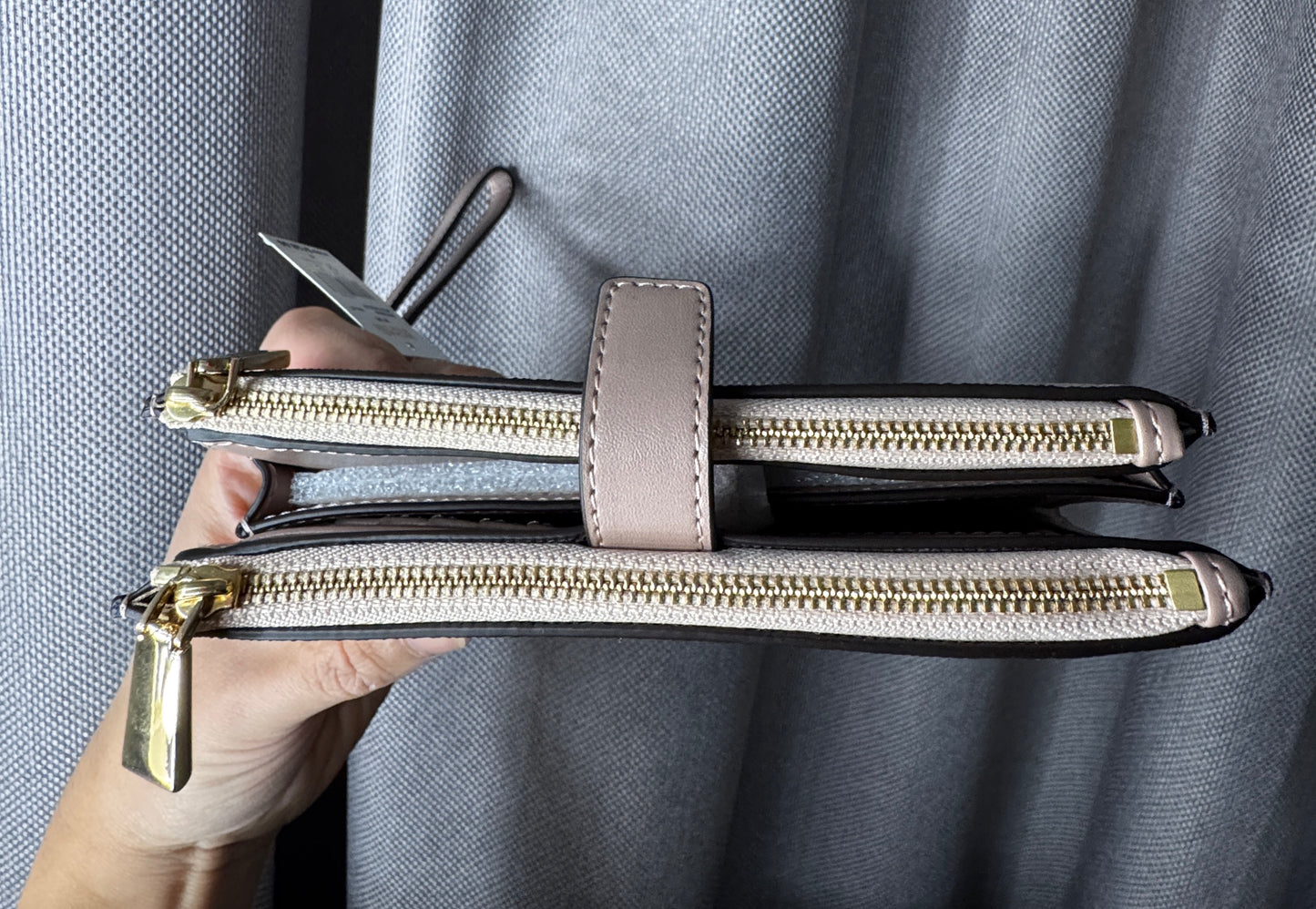 Billetera de Mano Michael Kors Adele Double Zip Wristlet – Rosa