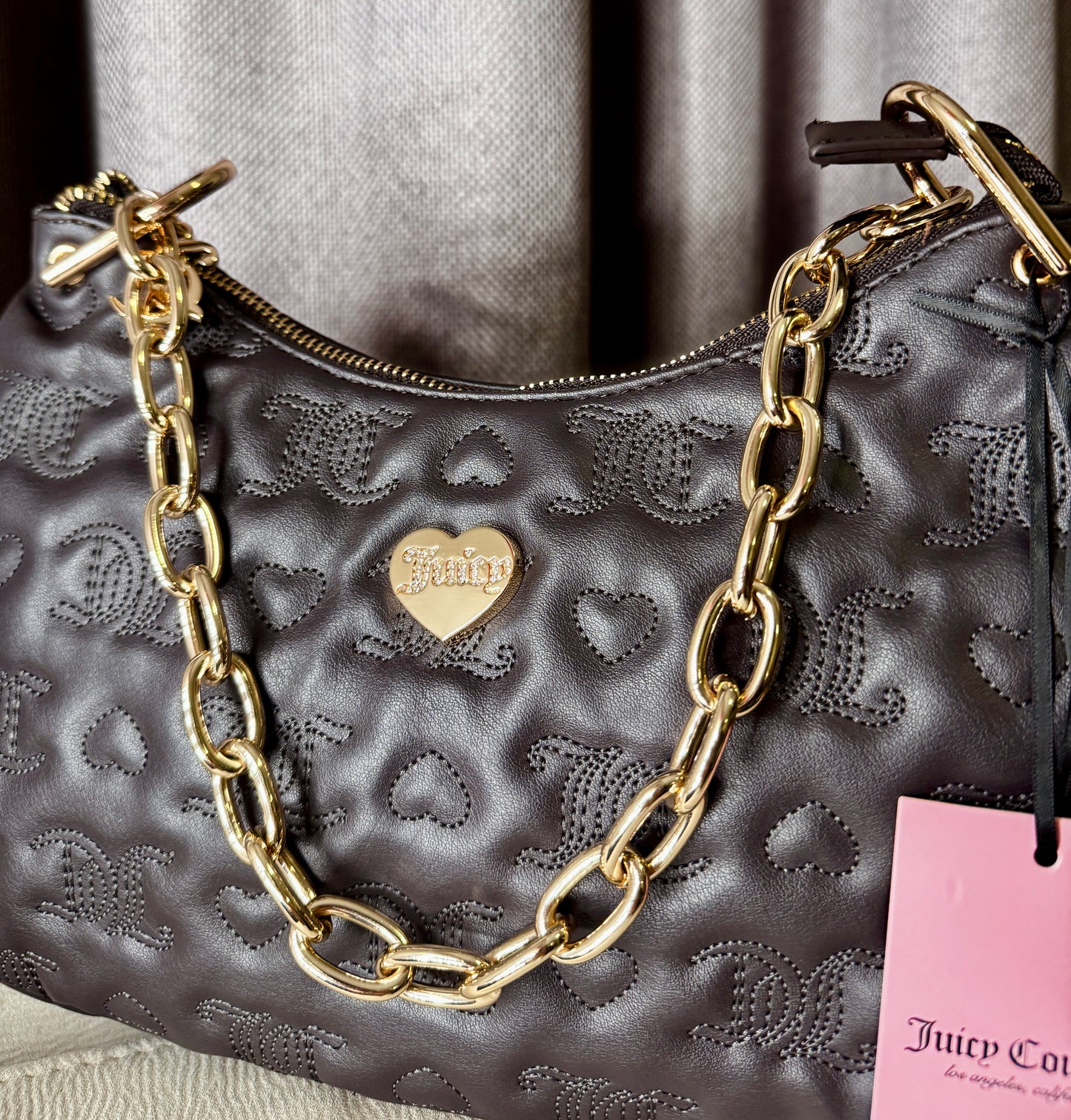 Cartera de Hombro Juicy Couture "Shoulder Bag" – Café Chocolate Acolchado