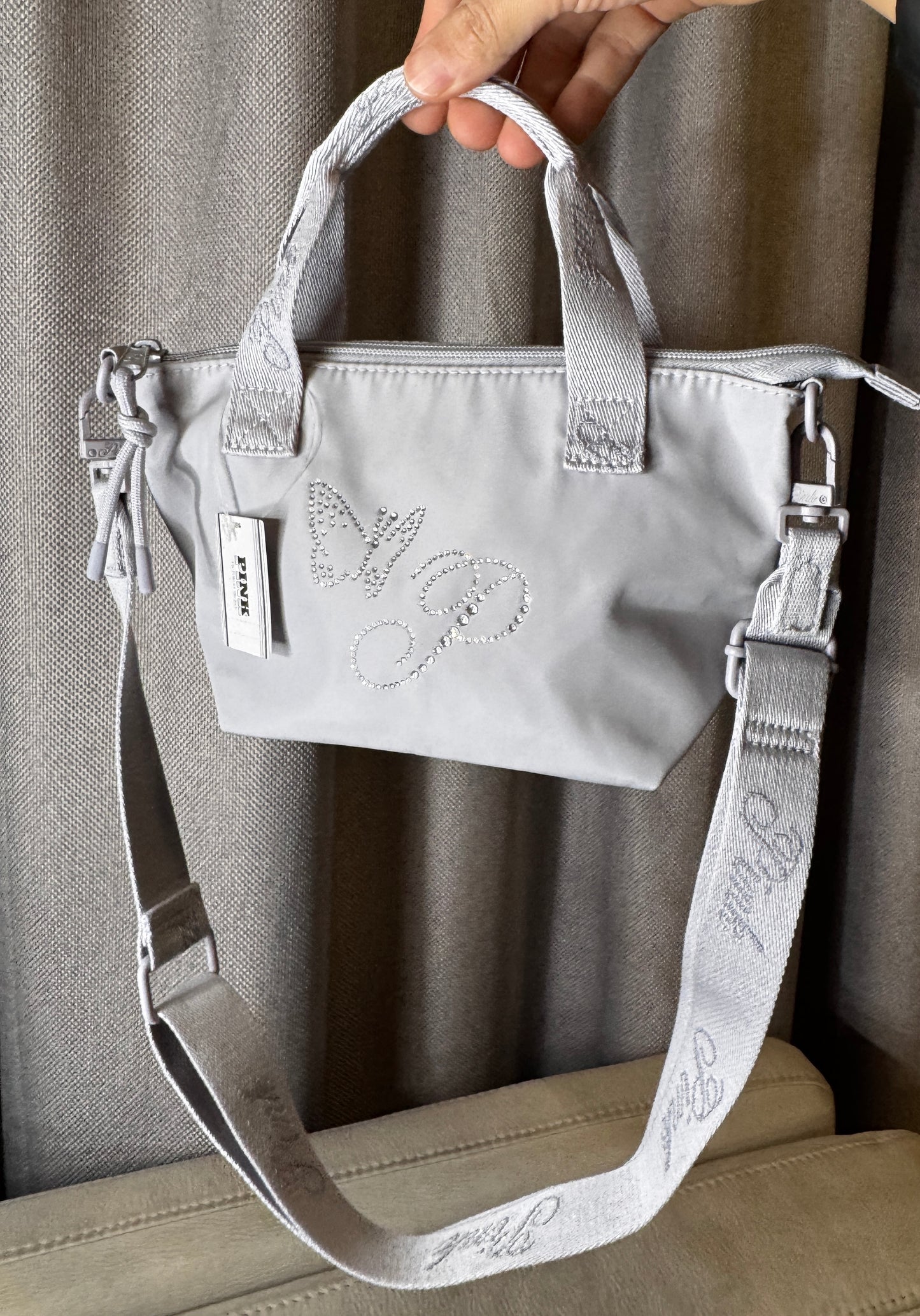 Cartera de mano y crossbody Pink Gris